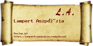 Lampert Aszpázia névjegykártya